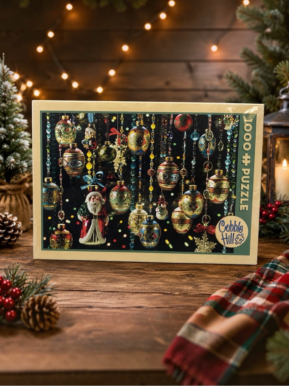 Cobble Hill Christmas Ornaments 1000 Piece Puzzle #51851 Sealed 26x19 New